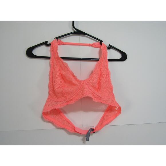 Aerie Peach Halter Lace Wire Bra Women's sz 34B Intimates Lingerie Fairy Boho - Picture 1 of 3